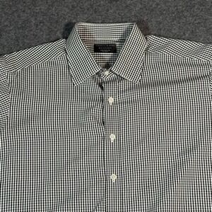 Turnbull & Asser Bespoke Mens Gingham Dress Shirt Sz Large England Cotton FLAW